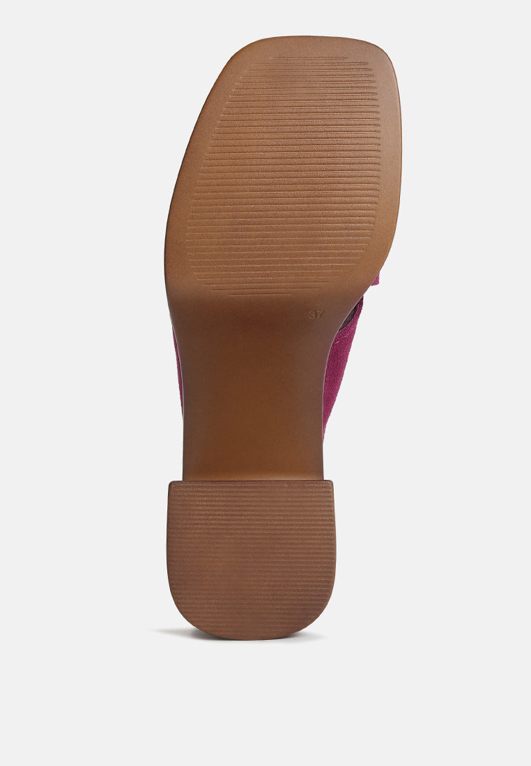 MATRIX Criss Cross Strap Block Heel Sandals#color_fuchsia
