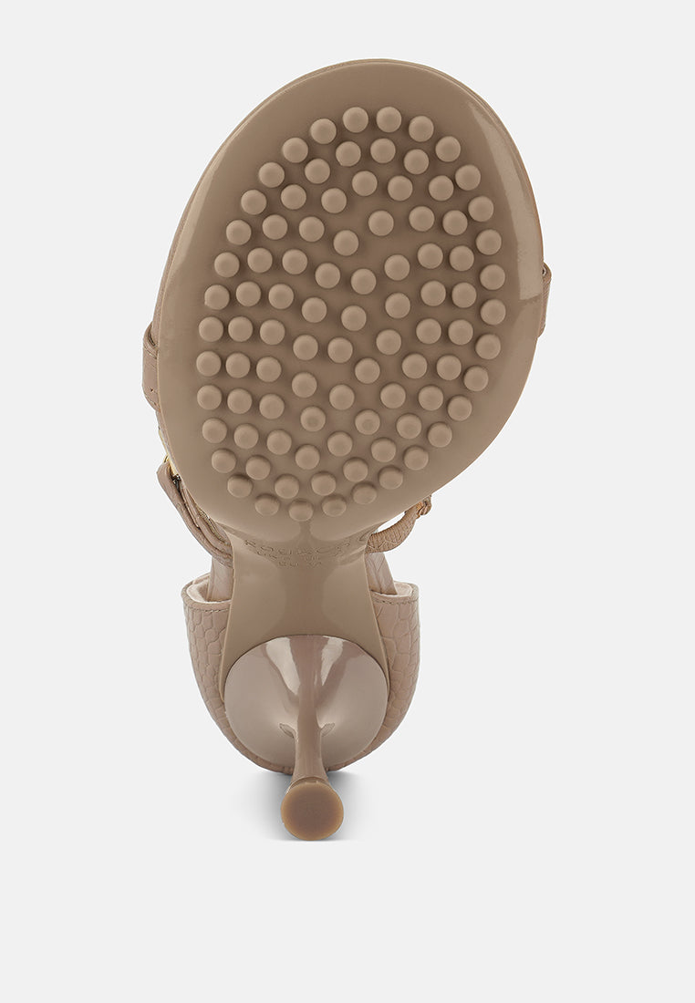 DAKOTA Metal Chain Embellishment Sandals in Latte#color_latte