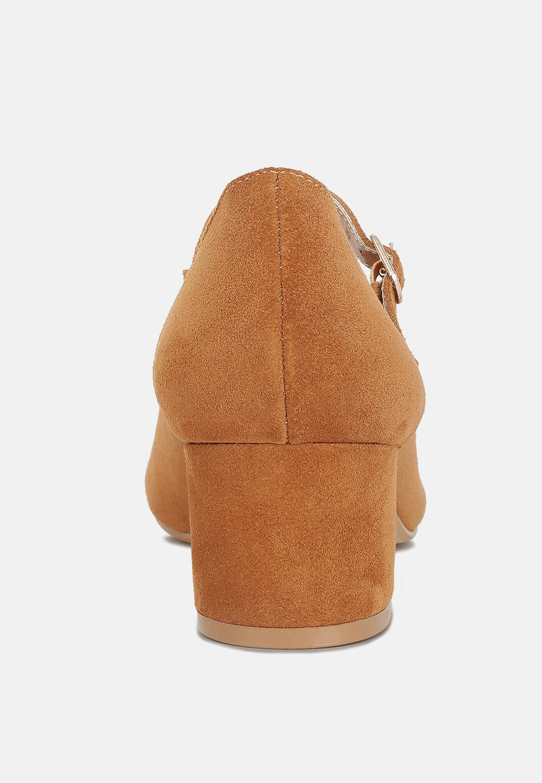 DALLIN Suede Block Heel Mary Janes#color_tan