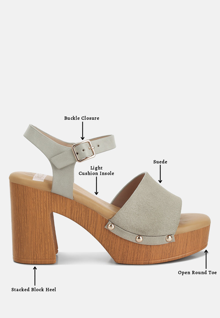 Daniela Suede High Block Sandals In Beige#color_beige