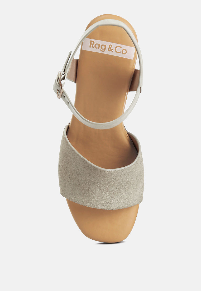 Daniela Suede High Block Sandals In Beige#color_beige