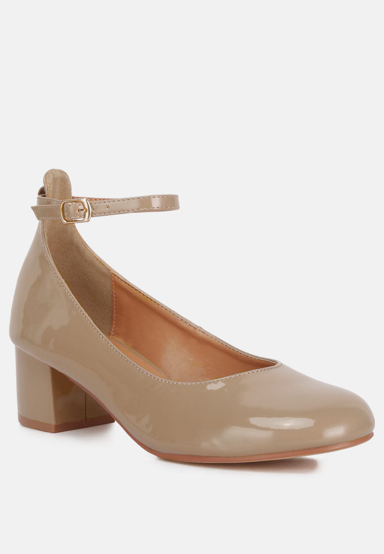 DEBBIE Ankle Strap Low Block Heel Sandals in Sand#color_sand