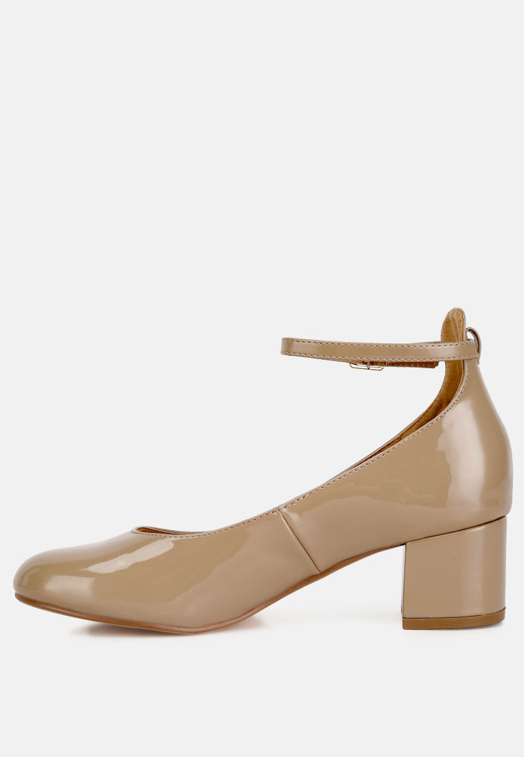 DEBBIE Ankle Strap Low Block Heel Sandals in Sand#color_sand