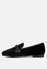 ECHO Suede Leather Braided Detail Loafers#color_black