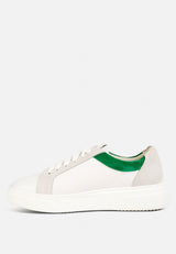 ENDLER Color Block Leather Sneakers#color_green