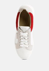 ENDLER Color Block Leather Sneakers#color_red