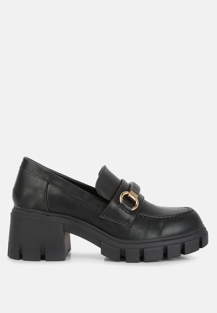 Evangeline chunky platform loafers#color_black