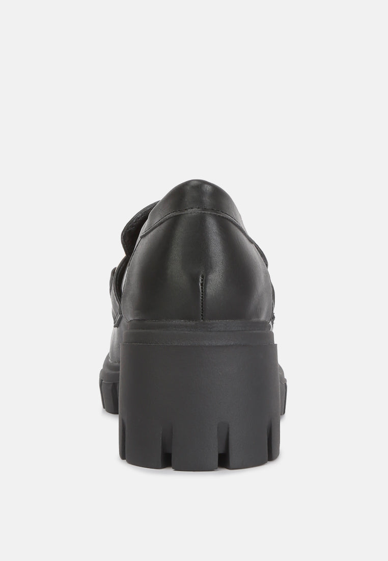 Evangeline chunky platform loafers#color_black