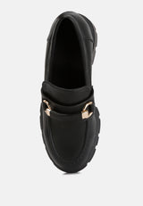 Evangeline chunky platform loafers#color_black
