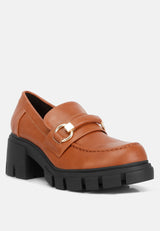 Evangeline chunky platform loafers#color_tan