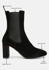Gaven Suede High Ankle Chelsea Boots In Black#color_black