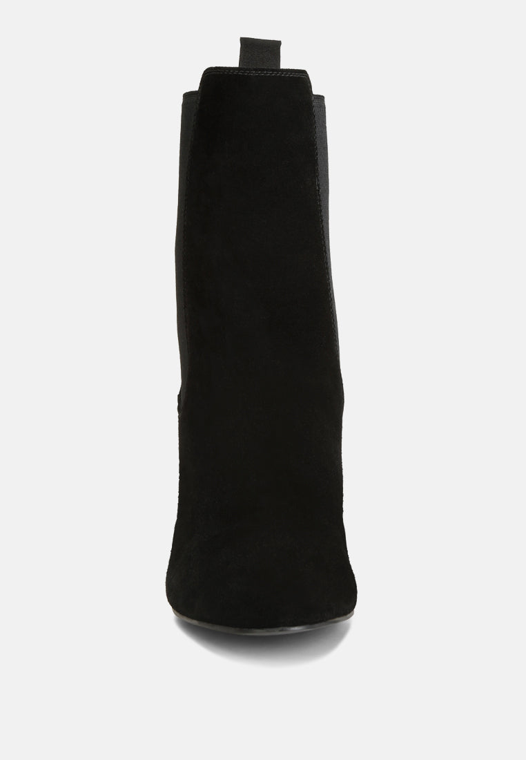 Gaven Suede High Ankle Chelsea Boots In Black#color_black