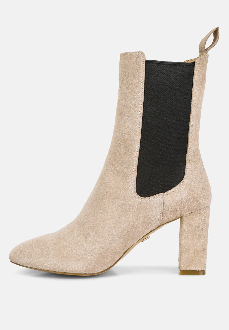Gaven Suede High Ankle Chelsea Boots In Sand#color_sand
