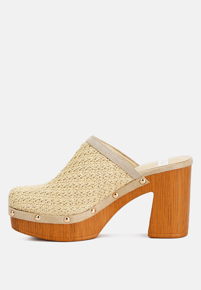 Jeydena Raffia Platform Clogs In Natural#color_natural
