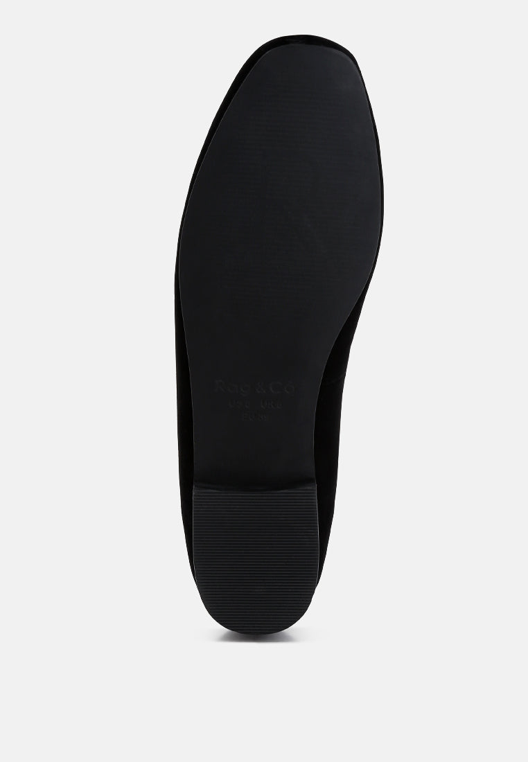 JULIA Black Suede Semi Casual Loafers#color_black