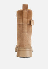 Kasper Suede Chunky Lug Boots In Tan#color_tan