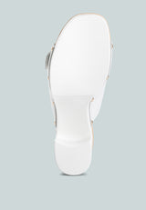 Kenna Dual Buckle Strap Sandals In White#color_white