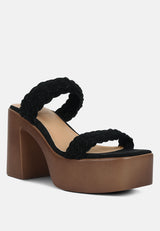 Misaki Woven Suede Strap Platform Sandals in Black#color_black