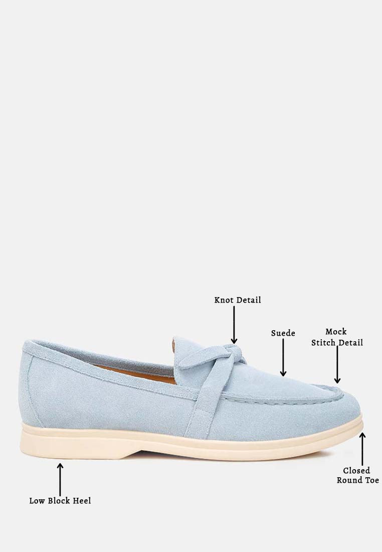 nautica suede knot detailed loafers#color_baby blue