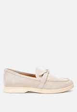 nautica suede knot detailed loafers#color_beige