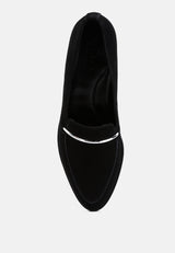 PAULINA Black Suede Leather Loafers#color_black