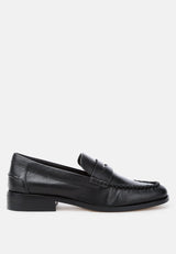 plavia genuine leather loafers#color_black