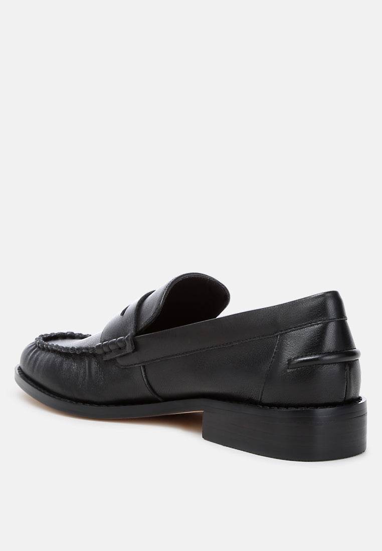 plavia genuine leather loafers#color_black