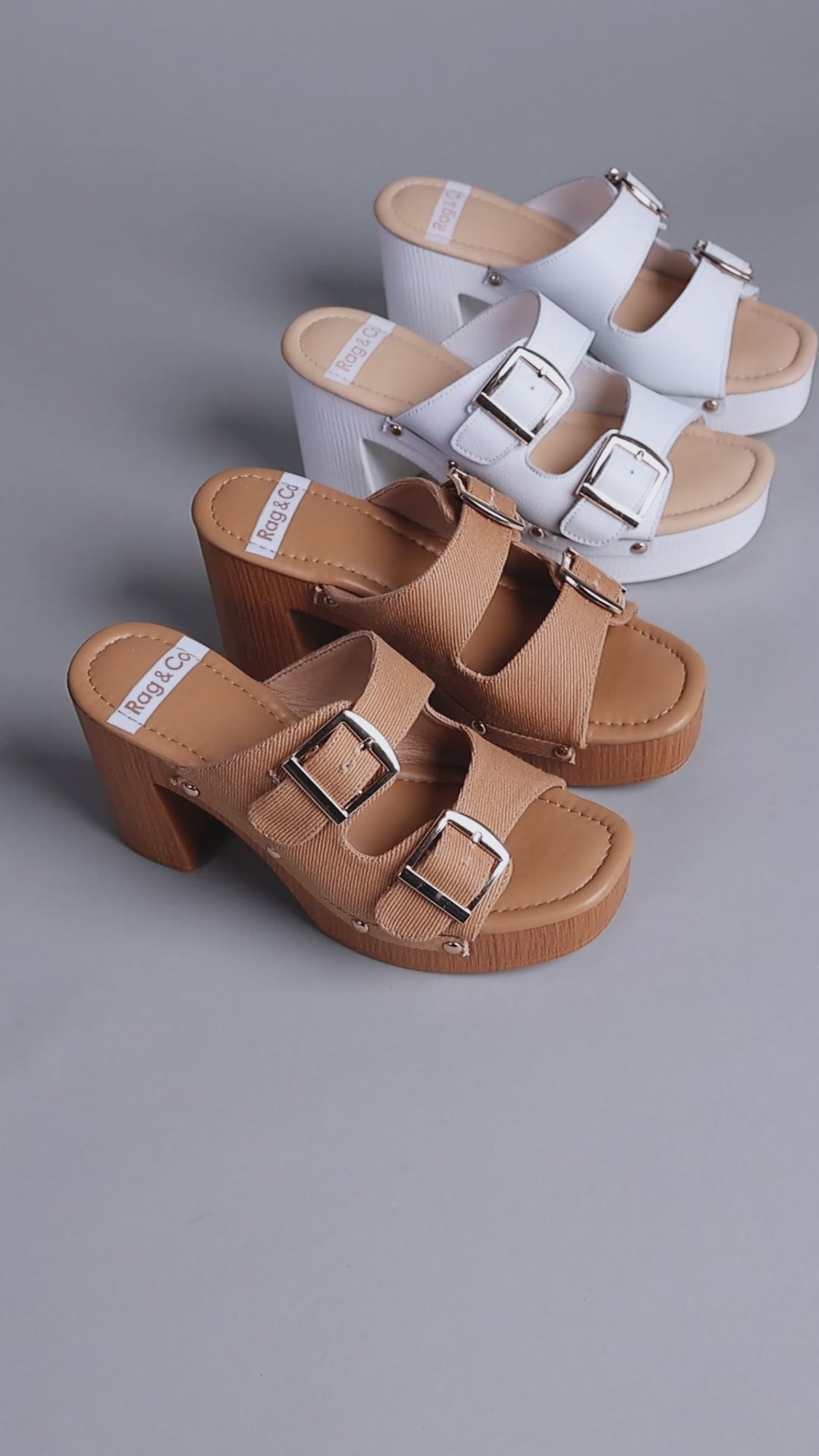 Kenna Dual Buckle Strap Sandals In White#color_white