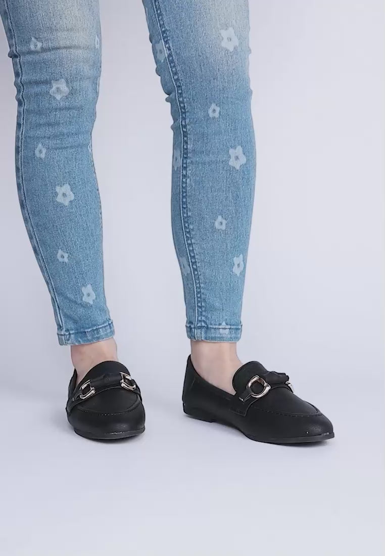 Asher Horsebit Embellished Raffia Loafers In Black#color_black