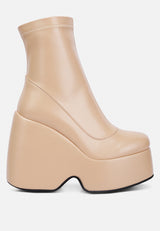 PURNELL Beige High Platform Ankle Boots#color_beige