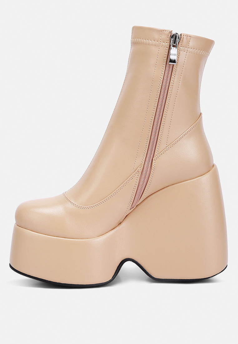 PURNELL Beige High Platform Ankle Boots#color_beige