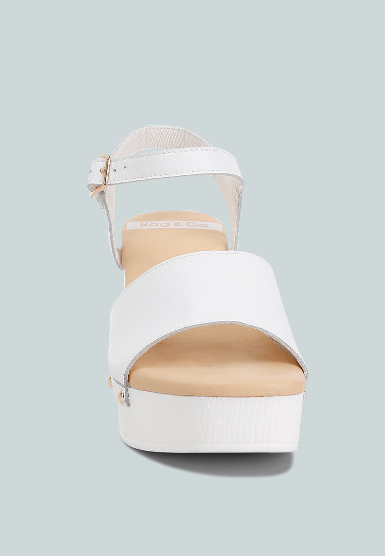 Sawor Recycled Leather High Block Sandals In White#color_white