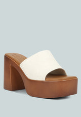 SCANDAL Slip on Block Heel Sandals in Off White#color_off-White
