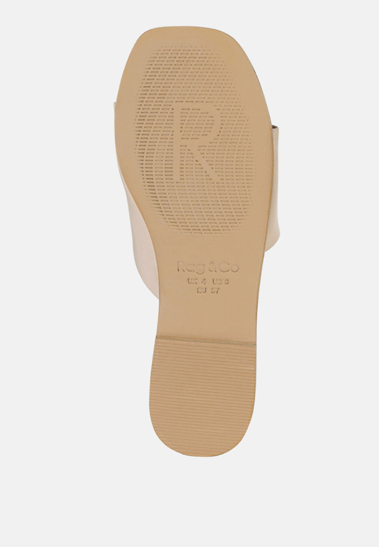 TATAMI Latte Leather Classic Slide Flats#color_latte