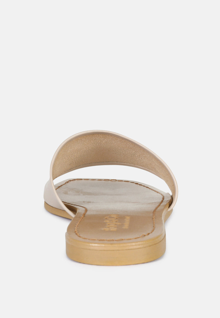 TATAMI Latte Leather Classic Slide Flats#color_latte