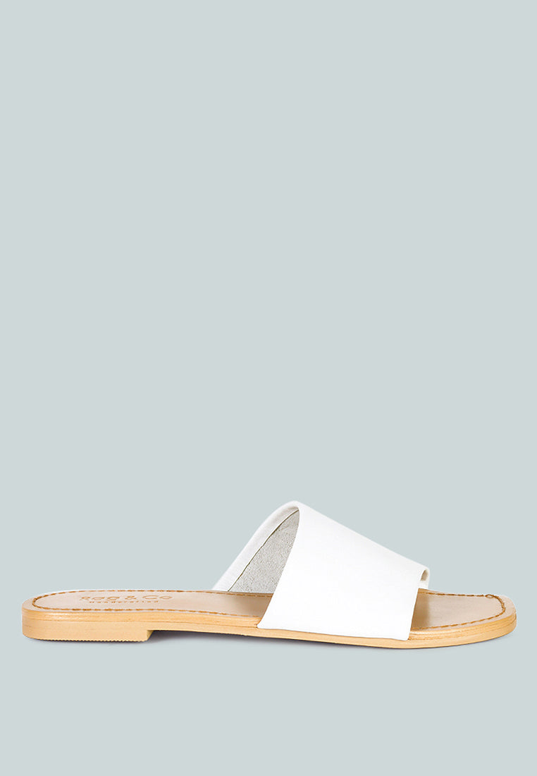 TATAMI White Leather Classic Slide Flats#color_white