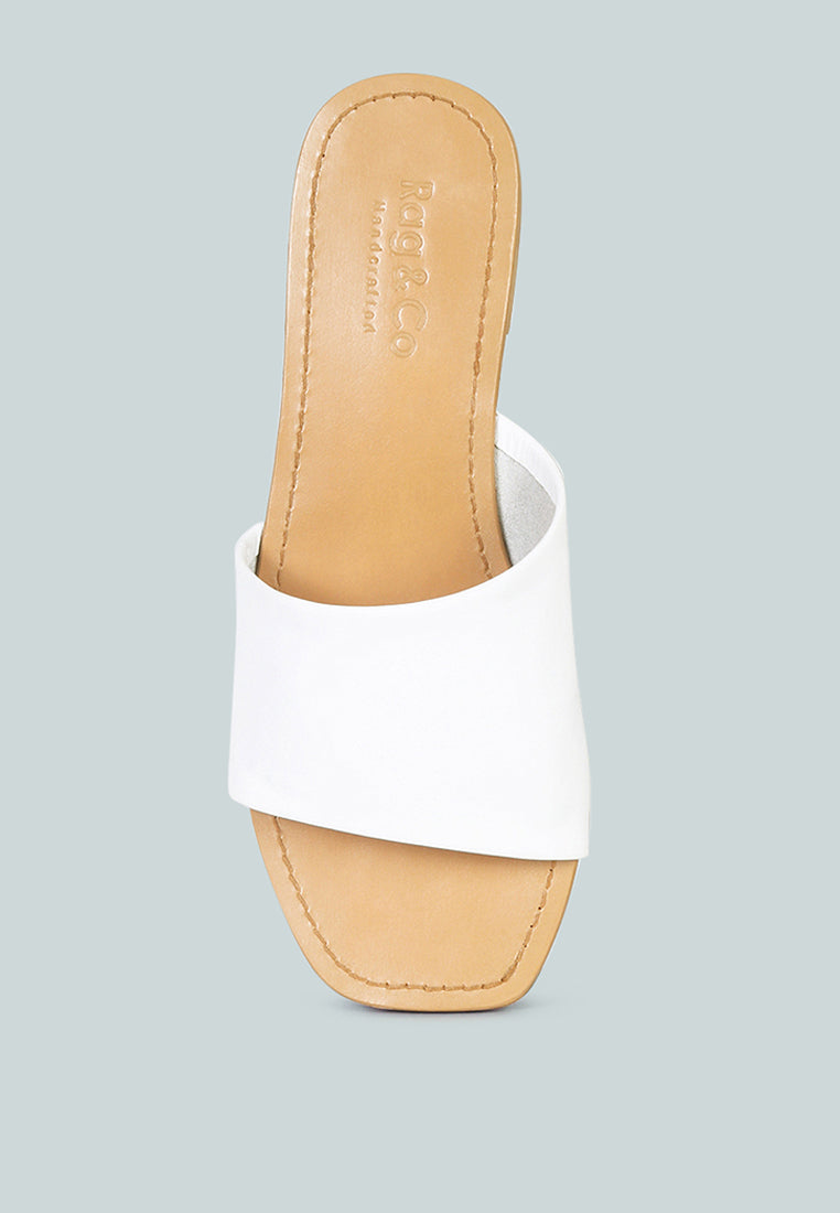 TATAMI White Leather Classic Slide Flats#color_white