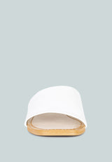 TATAMI White Leather Classic Slide Flats#color_white
