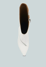 TSAROH Zip Around Calf Boot#color_white