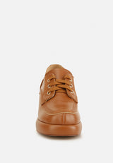 ZAILA Leather Block Heel Oxfords#color_tan