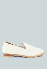 BOUGIE White Organic Canvas Loafers_White
