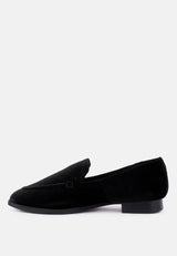 LUXE-LAP Black Velvet Handcrafted Loafers_Black