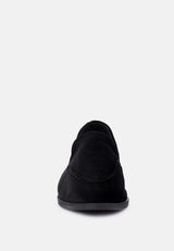 LUXE-LAP Black Velvet Handcrafted Loafers_Black