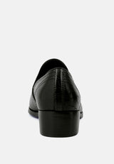 lilliam black metal highlight casual leather loafers#color_black