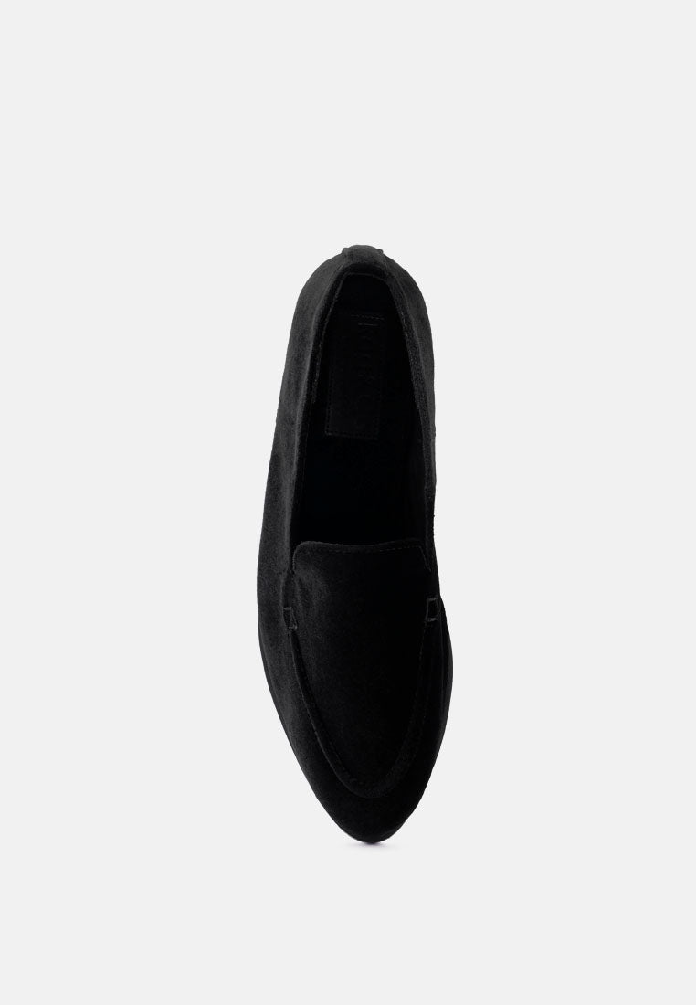 Buy Luxe-Lap Black Velvet Handcrafted Loafers | Loafers & Ballerinas ...