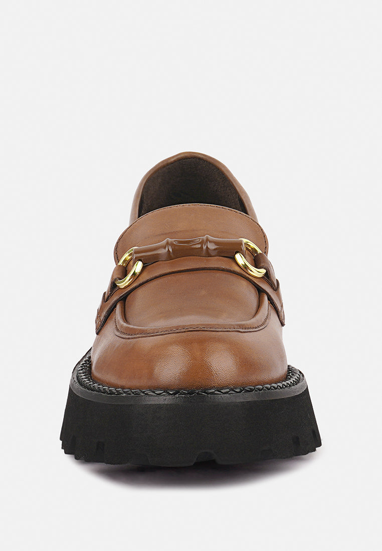 cheviot tan chunky leather loafers_tan