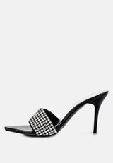 ADINA Diamante Strap Pointed Heel Sandals in Black#color_black