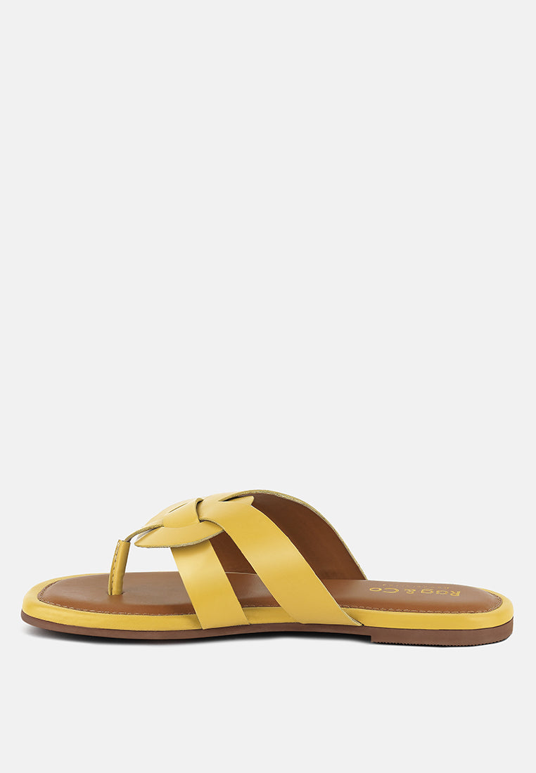 ANGELES Yellow Flat Slip Ons#color_yellow