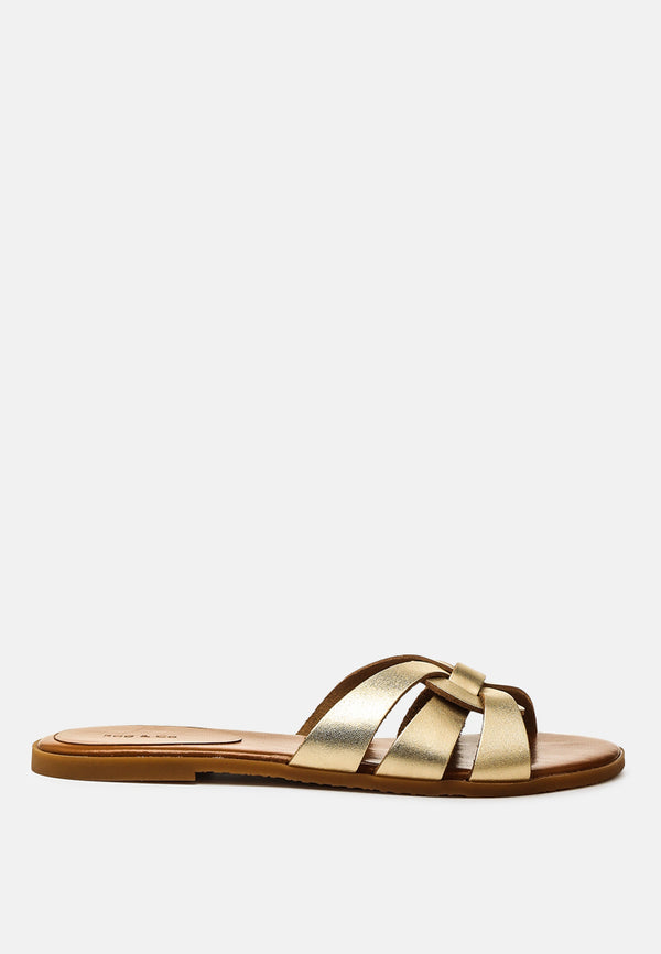 ARIS Gold Strappy Slip-on Sandal-gold