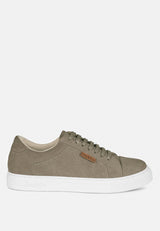ASHFORD Taupe Fine Suede Handcrafted Sneakers#Color_taupe